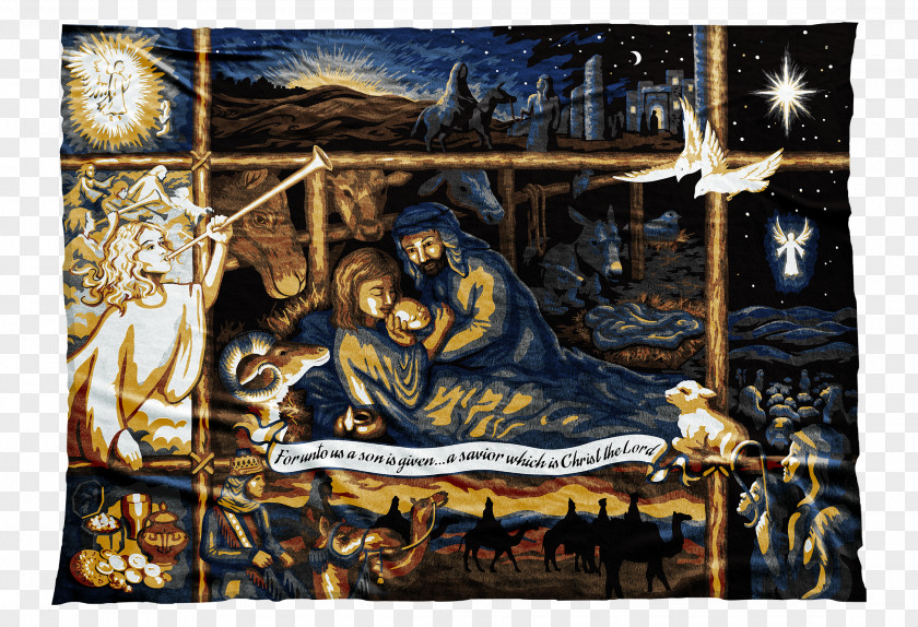 Feast Holy Family Christmas Day Nativity Scene Decoration Blanket PNG