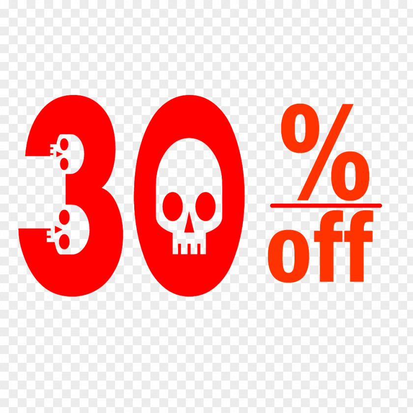 Halloween 30% Discount Tag. PNG