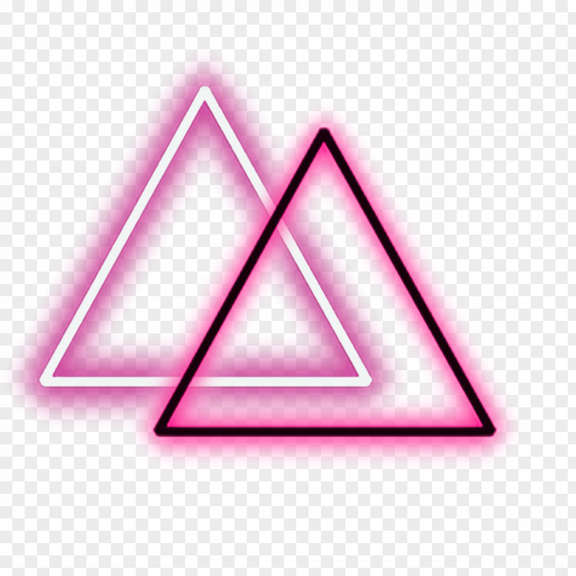 Triangel Symbol Neon Lighting Clip Art Image PNG