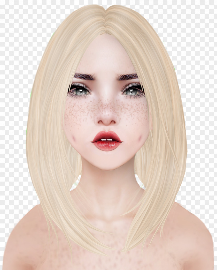 Hair Blond Long Bangs Brown PNG