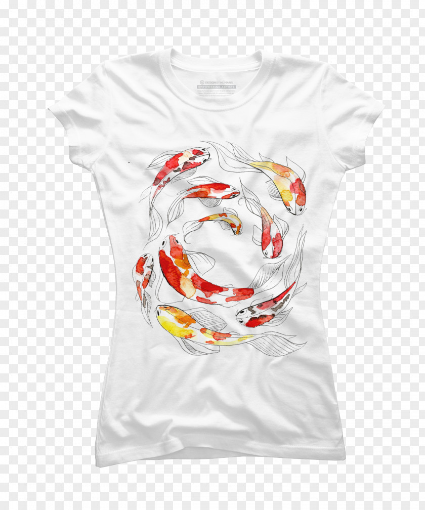 Koi Fish Chasing T-shirt Hoodie Design By Humans Sleeve PNG