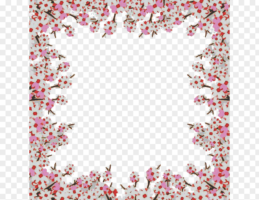 Pale Cherry Blossom Border PNG