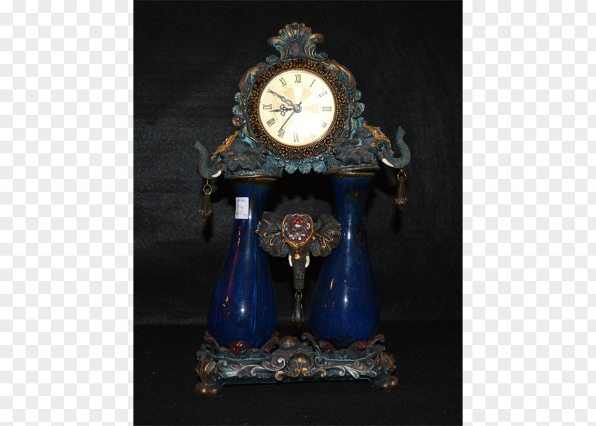 Antique Cobalt Blue Clock PNG