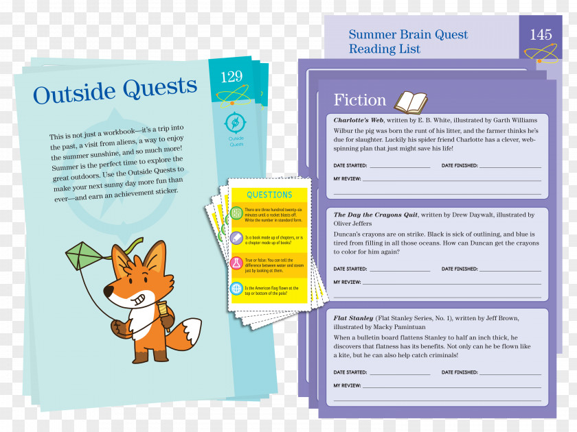 Summer Book Learning Brain Quest: Between Grades K And 1 2 3 PNG