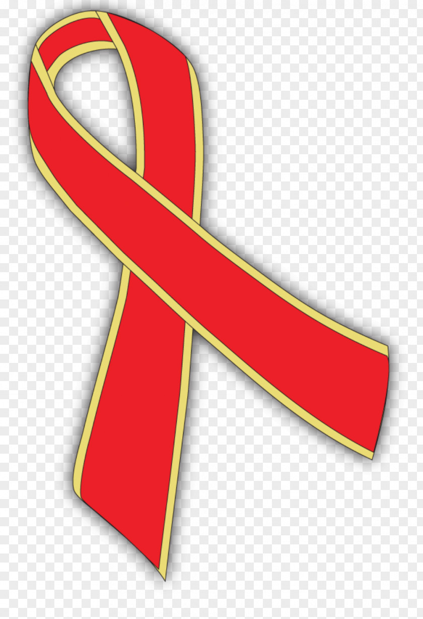 Gold Ribbon Awareness Symbol Neonatal Alloimmune Thrombocytopenia Red PNG