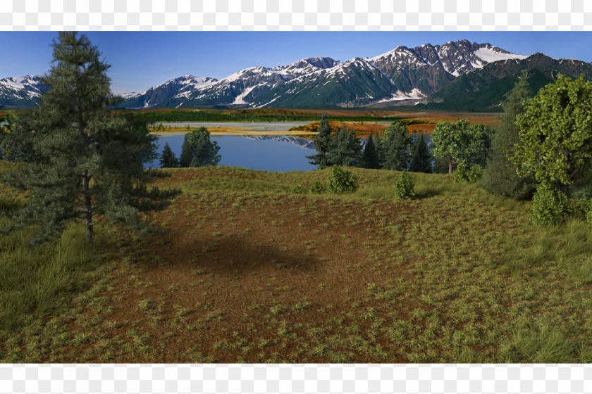 Nature Scene Rendering Wilderness Reserve 3D Computer Graphics PNG