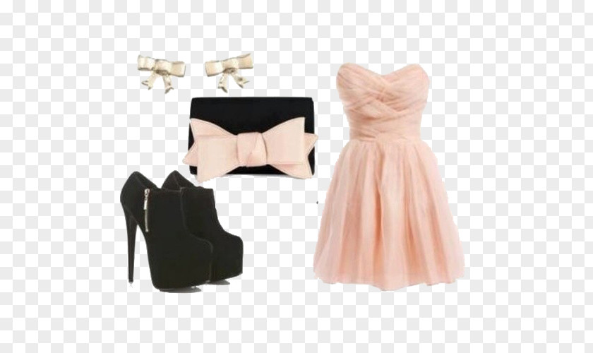 Pink Tee Dress T-shirt Shoe Prom Skirt PNG