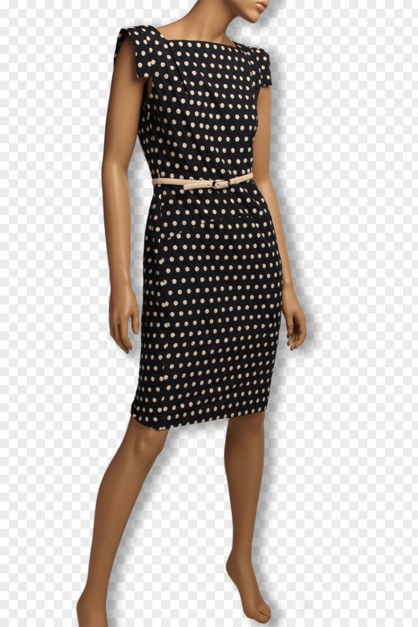 Dress Little Black Polka Dot Shoulder PNG