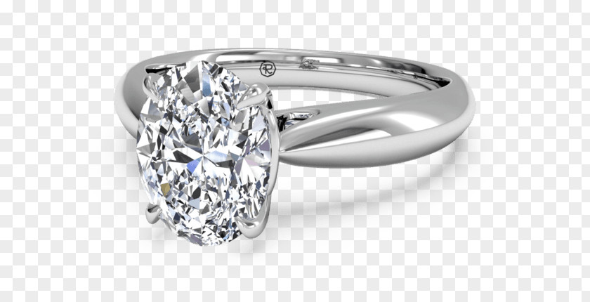 A Perspective View Engagement Ring Platinum Diamond Solitaire PNG