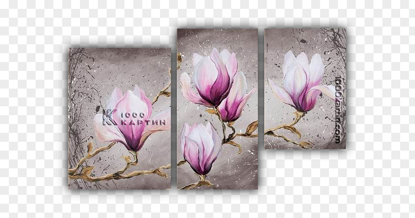 Painting Oil Canvas Floral Design Watercolor PNG