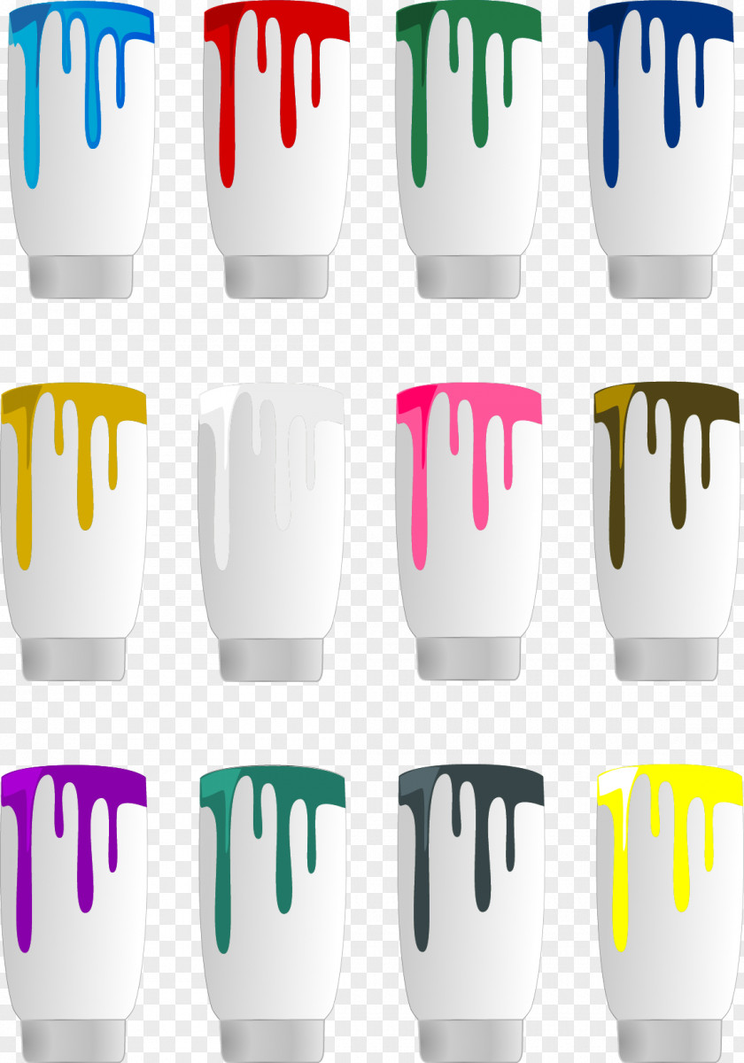 Vector Paint Bucket Drip Painting Color Clip Art PNG