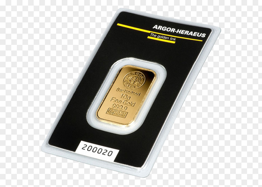 Gold Bar Argor Heraeus Silver PNG