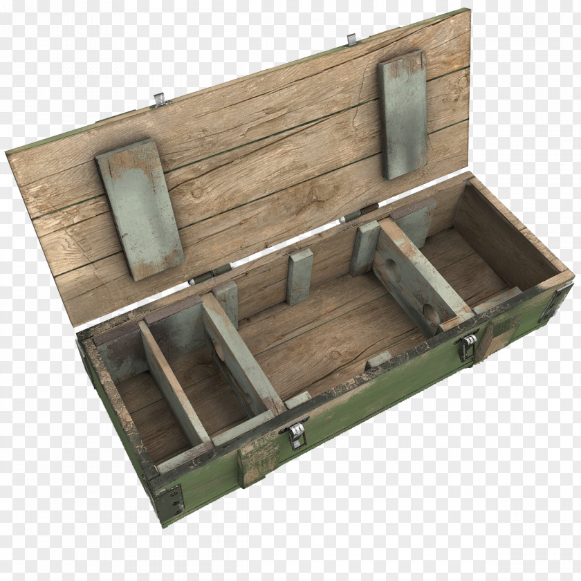 Green Wooden Ammunition Box For Military Use 3D Modeling Computer Graphics PNG