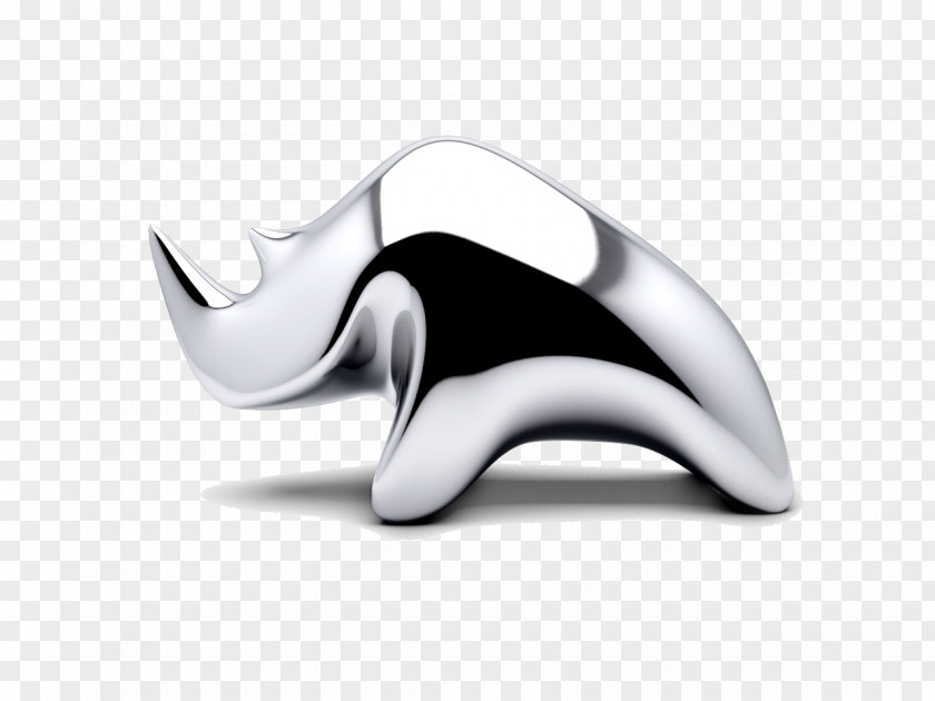 Silver Rhino Bull New York City Sculpture Graphic Design PNG