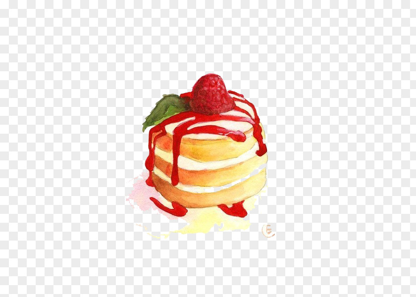 Strawberry Jam Cake Cupcake Sponge Painting Illustration PNG