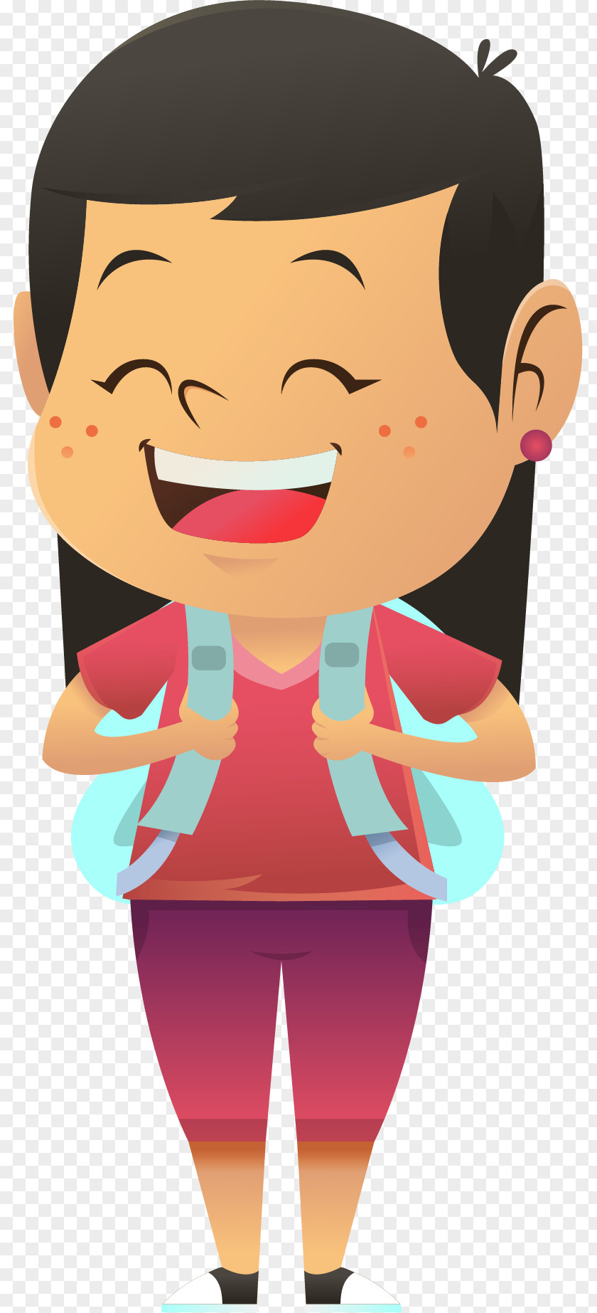 Student Animation School Girl PNG Girl, Backpacker little girl clipart PNG