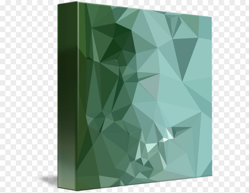 Green Abstract Low Poly Digital Art Polygon PNG