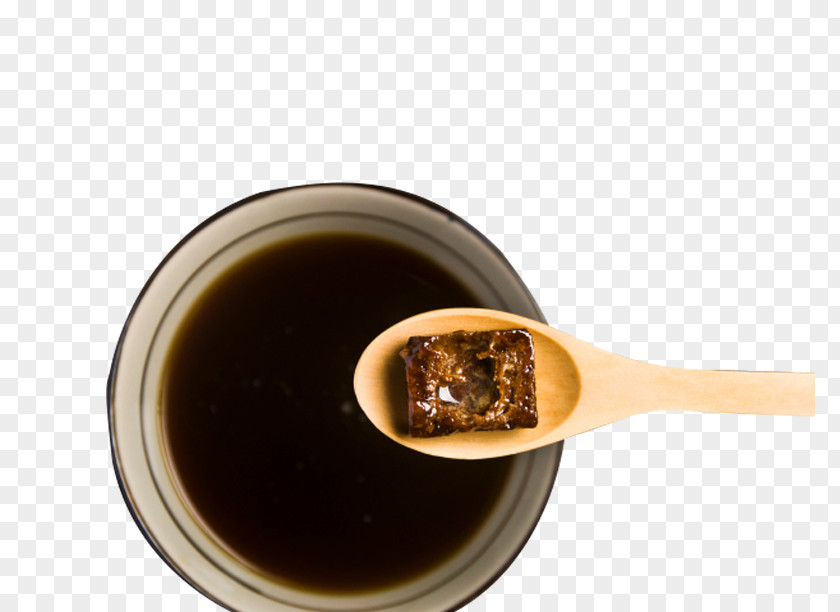 The Brown Sugar Material In Wooden Spoon Tong Sui Saccharina Japonica Soup Mung Bean PNG