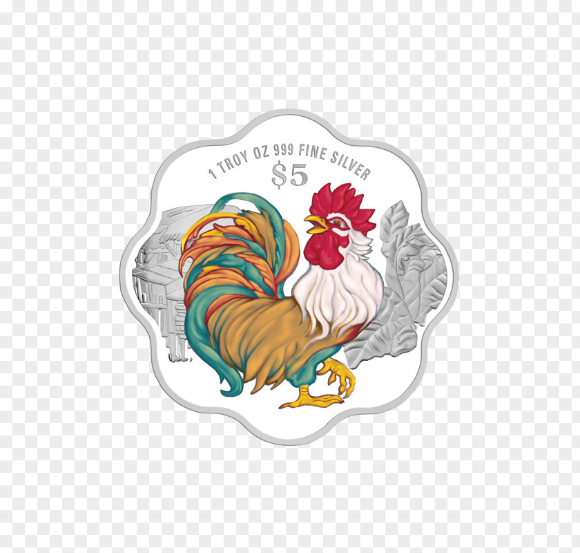 Trump 2020 Rooster Singapore Chicken Silver Coin PNG