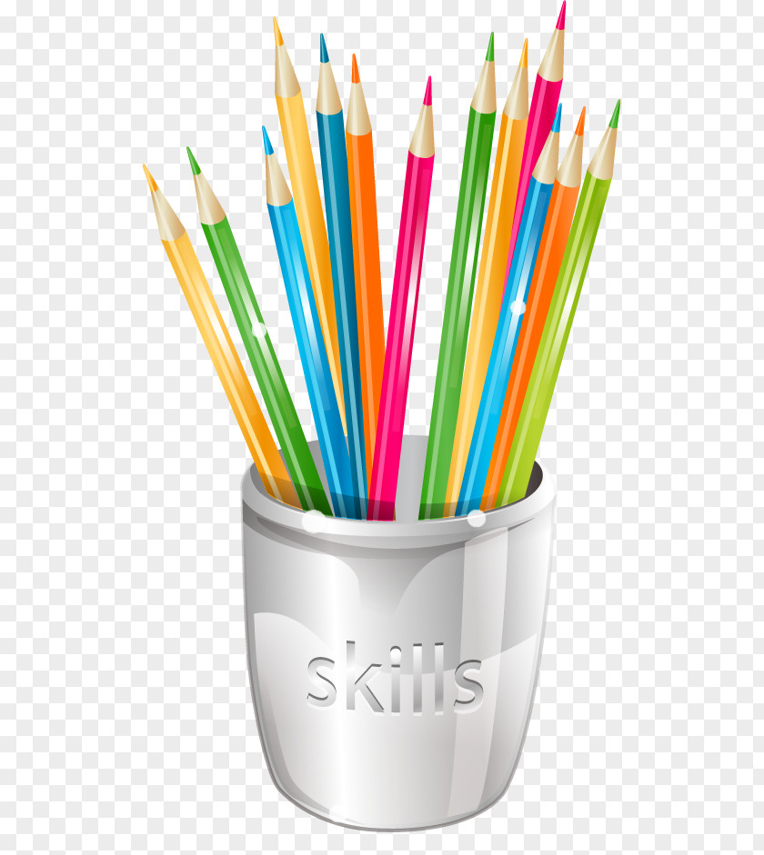 Vector Color Pencil Box Pen Skill Icon PNG