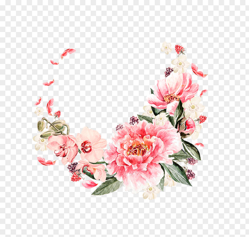 Hand-painted Peony Flowers Moutan Cut PNG