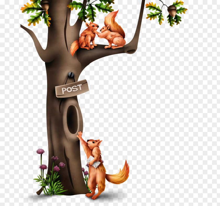 Tree Hollow Squirrels PNG