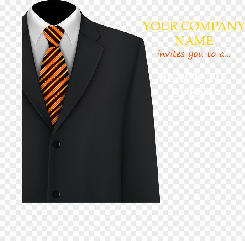 Black Suit T-shirt Blazer Necktie PNG