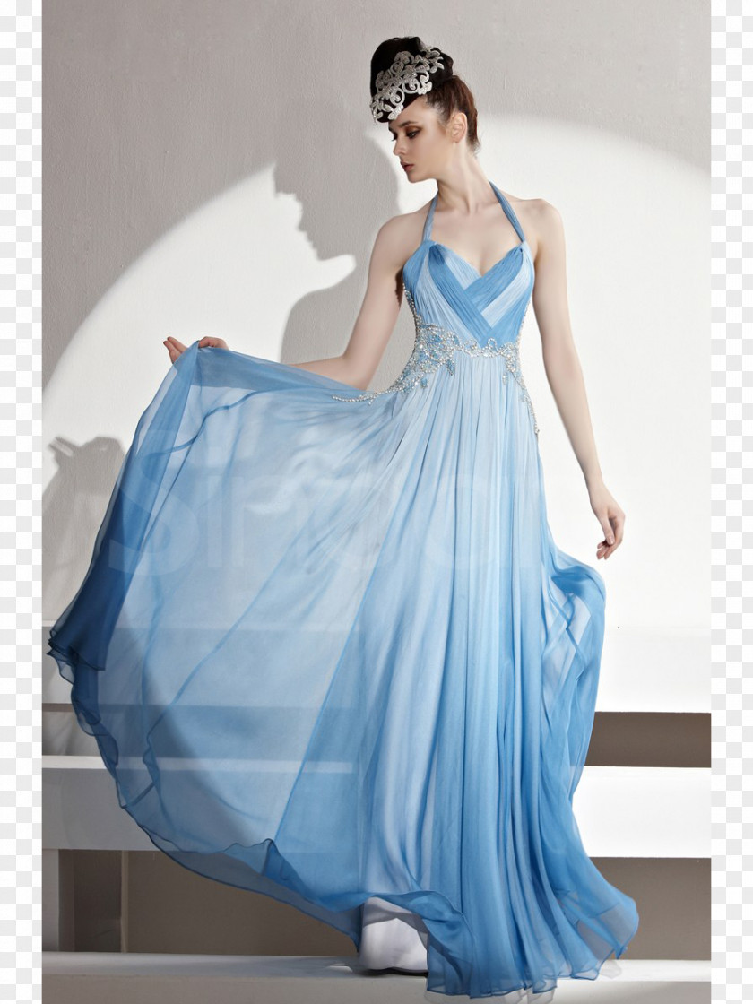 Blue Evening Gown Dress Formal Wear Clothing Neckline PNG