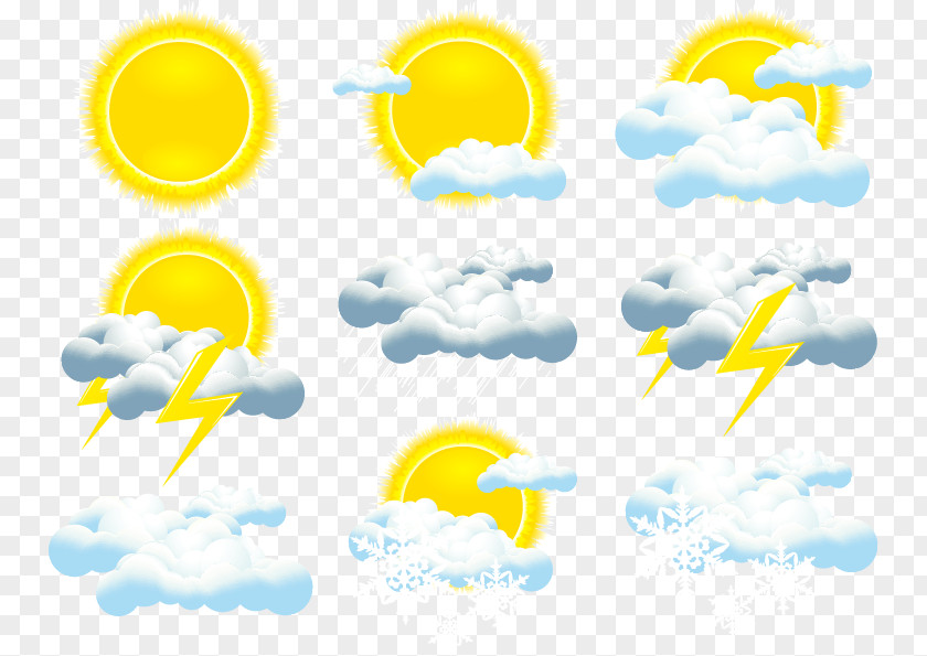 Fine Weather Forecast Flag Forecasting Cloud Icon PNG