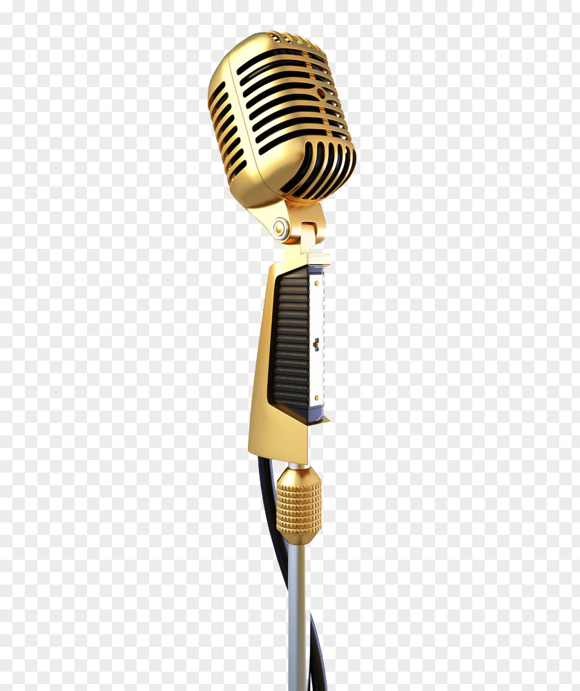 Golden Microphone Station Download PNG