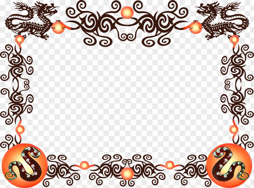 Ornament Picture Frame Chinese New Year Dragon Cartoon PNG
