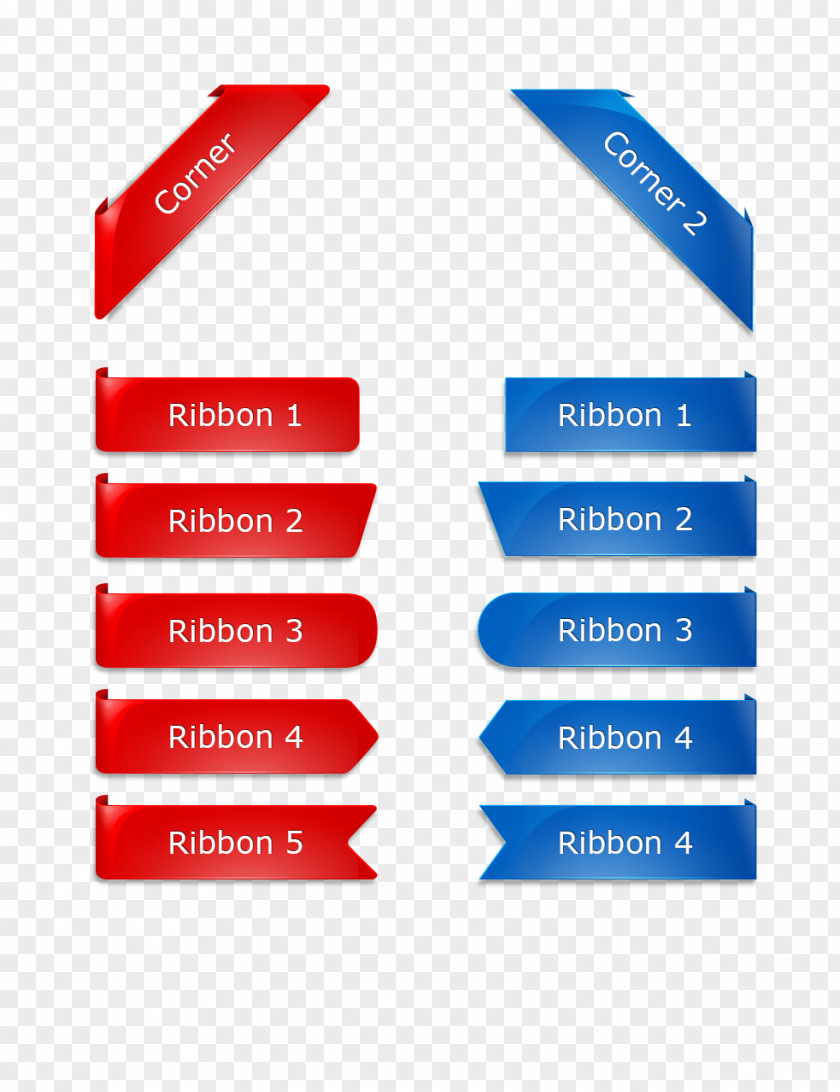 Vector Column Ribbon Label PNG