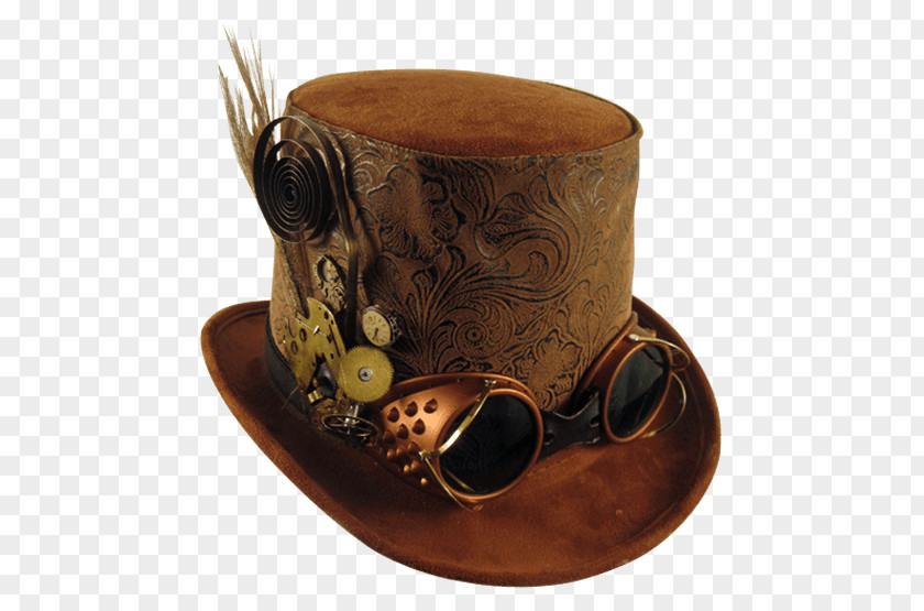 Steampunk Gear Top Hat Goggles Headgear PNG