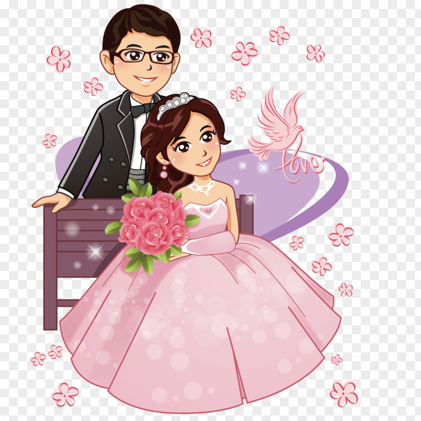 The Bride And Groom Vector Marriage Plate Bridegroom PNG