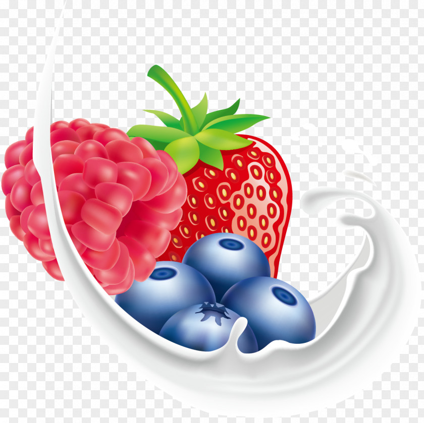 Fruit And Milk Splash Vector Smoothie Strawberry Coconut Raspberry PNG