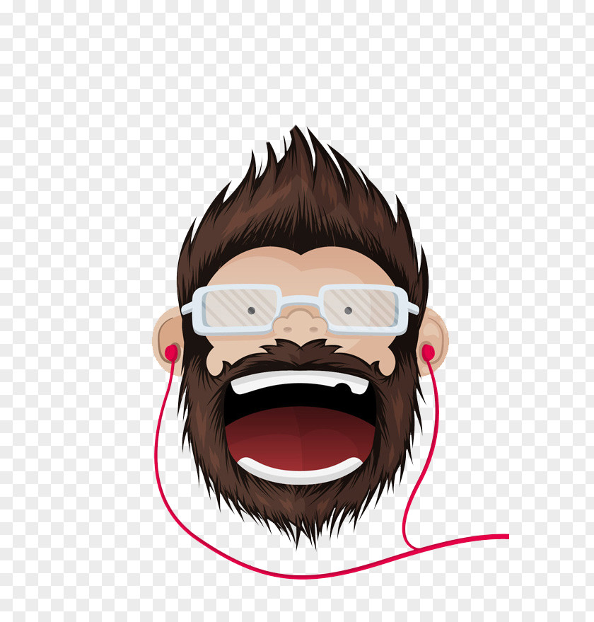 Cartoon Beard Uncle Icon PNG