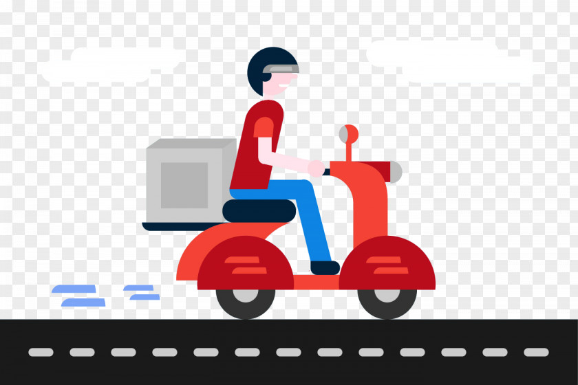 Delivery Pizza Scooter Courier PNG