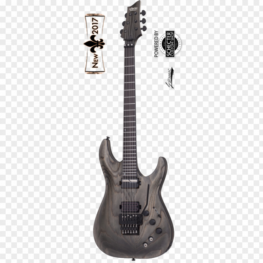 Electric Guitar Schecter Research C-1 Hellraiser FR Floyd Rose Seven-string PNG