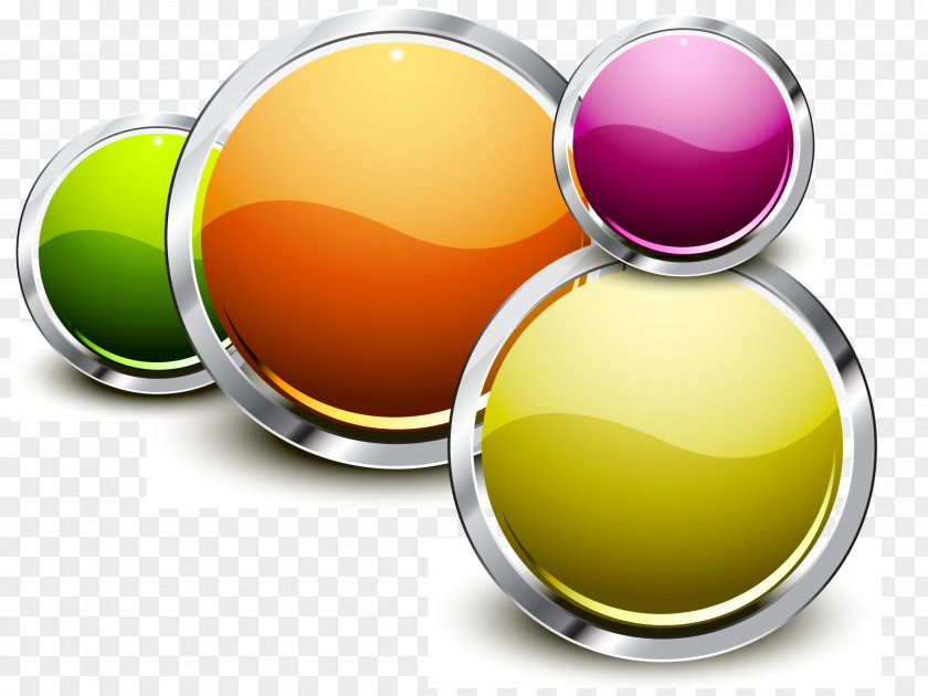 Vector Metal Circle Button Download Icon PNG