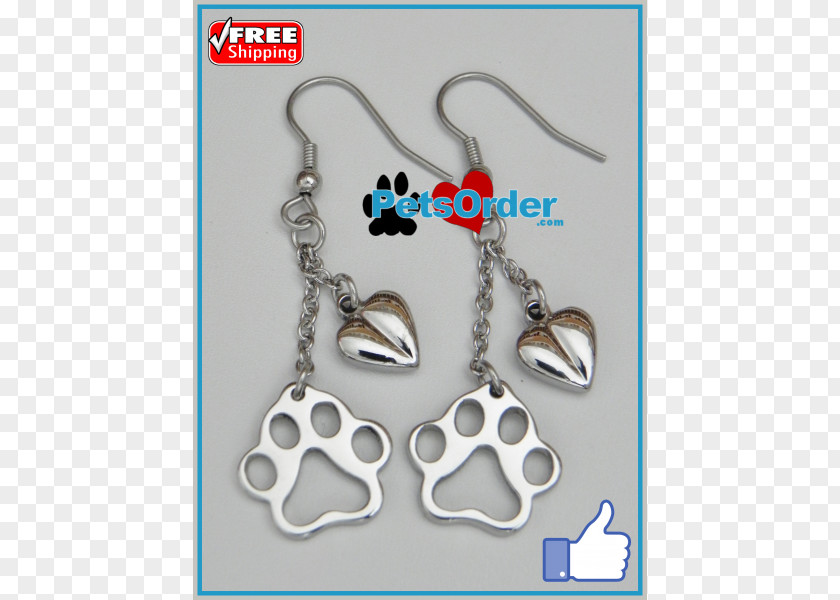 Heart Paw Earring Silver Turquoise Body Jewellery PNG