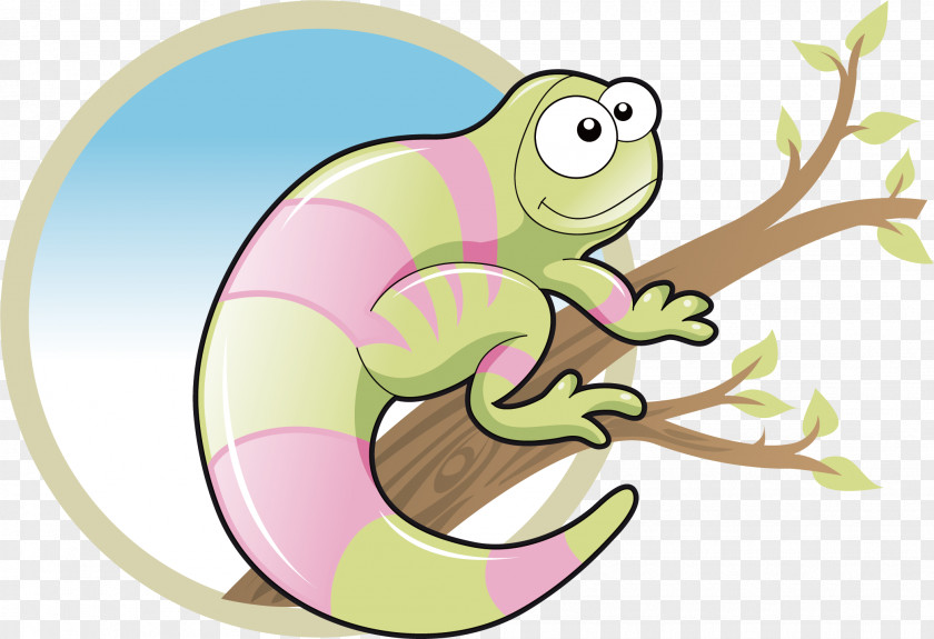 Vector Cartoon Chameleon Euclidean Turtle Illustration PNG