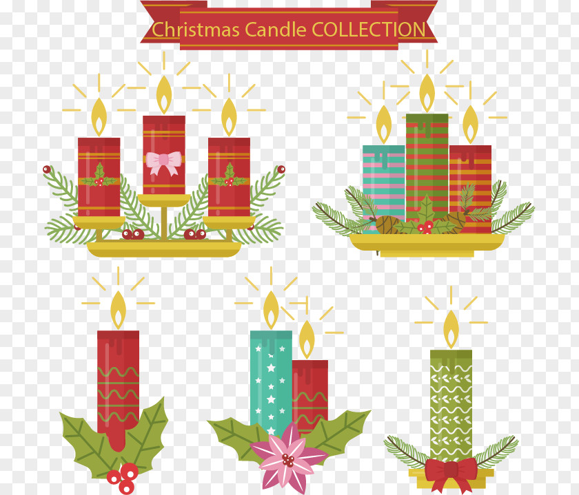 Shiny Christmas Candles Tree Candle Light PNG