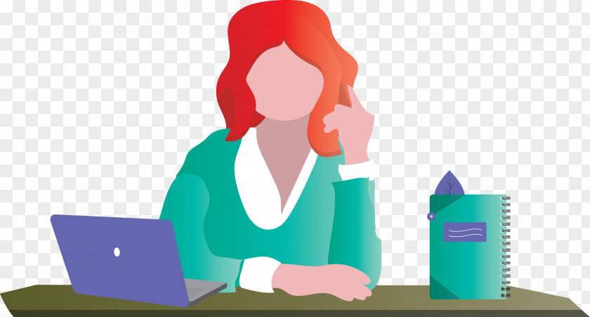 Teacher Woman Table PNG