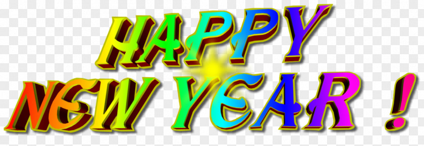 Happy New Year Font Logo Brand Line PNG