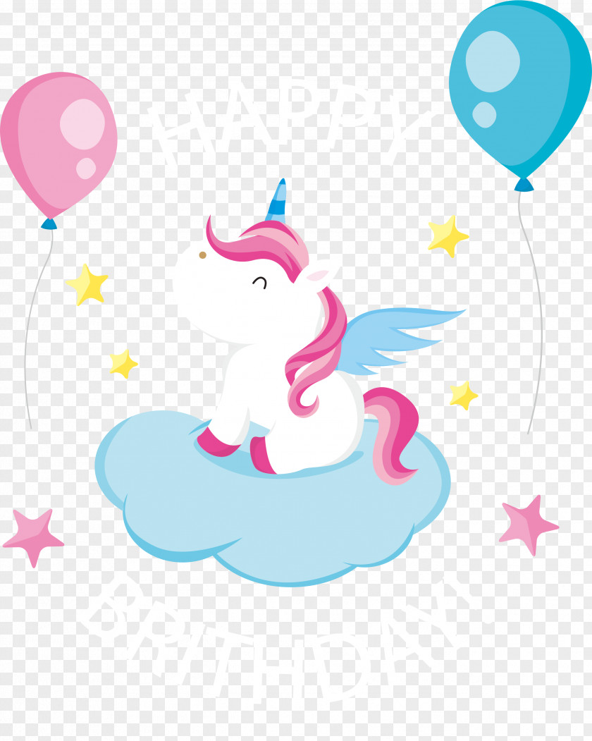 Lovely Pegasus Birthday Card Greeting Euclidean Vector PNG
