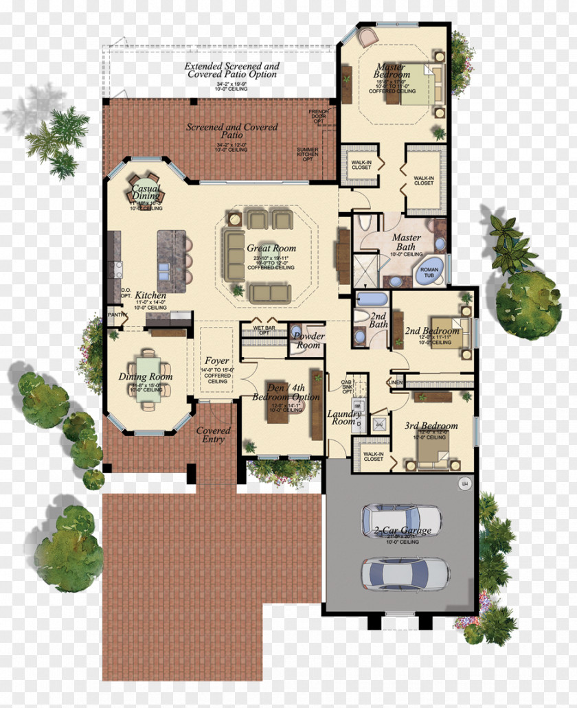 House Floor Plan Florida Great Room PNG