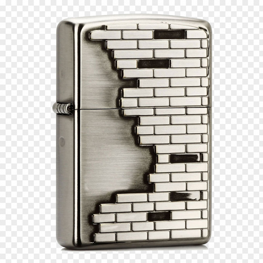 Lighter Zippo Gratis Silver PNG Silver, European wind pattern brick wall clipart PNG