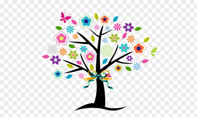 Design Floral Tree Clip Art PNG