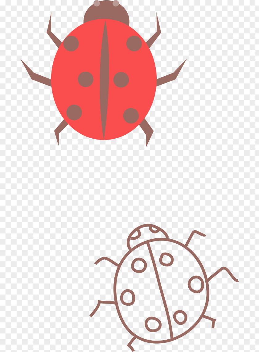 Hand Drawn Cute Ladybug Insect Ladybird Adobe Illustrator Clip Art PNG