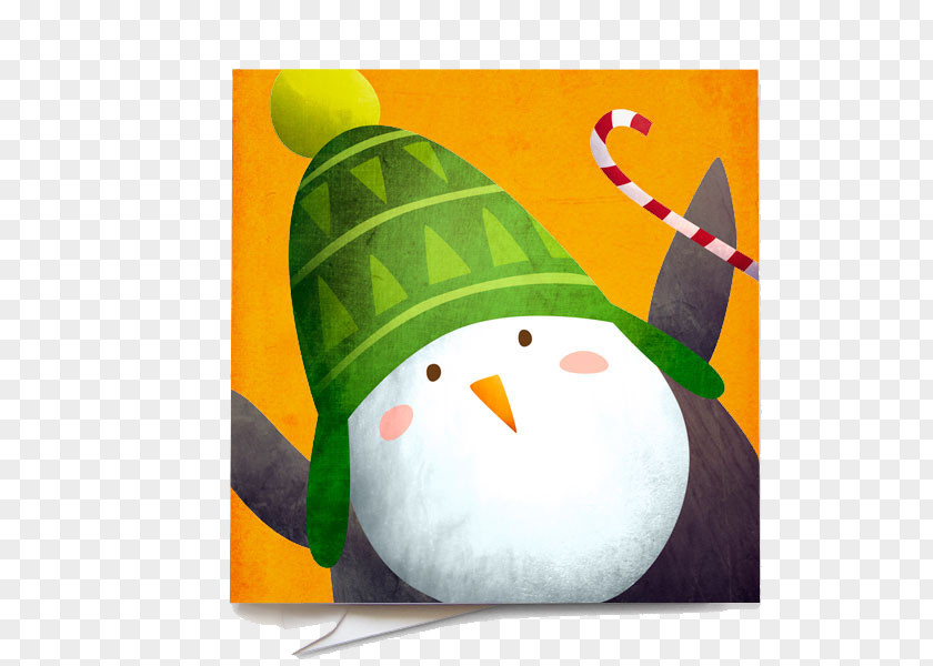 Christmas Snowman Card Illustration PNG
